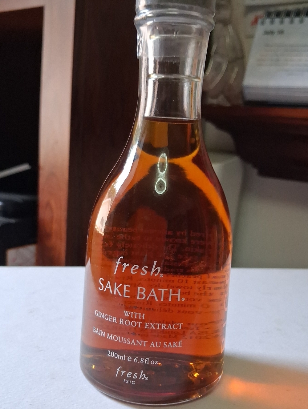 fresh Sake Bath Ginger Root Extract - Amber Liquid